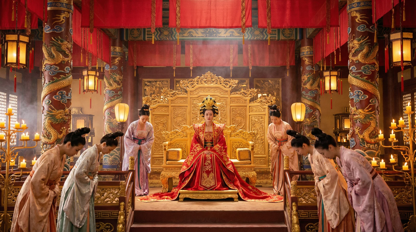 抖阴古装宫廷大戏拍摄现场皇后登基场景
