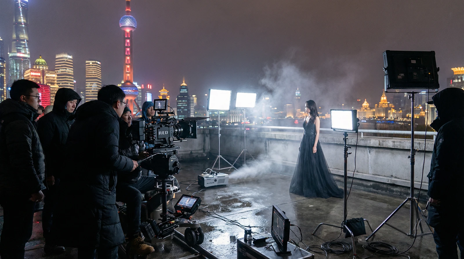 抖阴上海外滩夜景拍摄现场实况